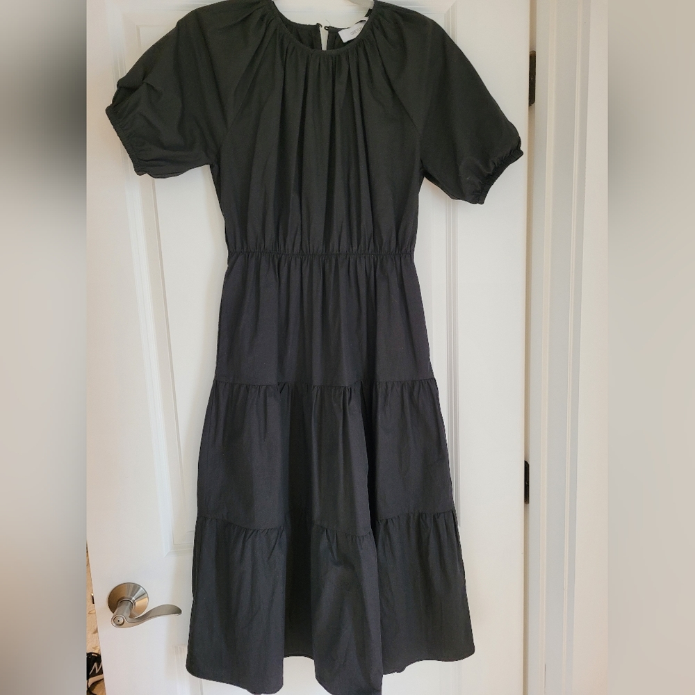 Gremlin Black Cotton Tiered Dress Size XS